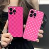 Розовый чехол для мобильного телефона с точками в форме сердца для iPhone 17 16 15 14 13 12 11 X XR XS 8 7 Air Pro Max Plus Mini Цветной чехол Роскошный чехол