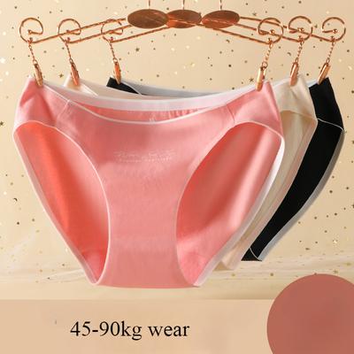 Высокий разрез Небьющиеся ноги без следов Трусики размера плюс Средней низкой талии Треугольные трусики Хлопковое нижнее белье для женщин