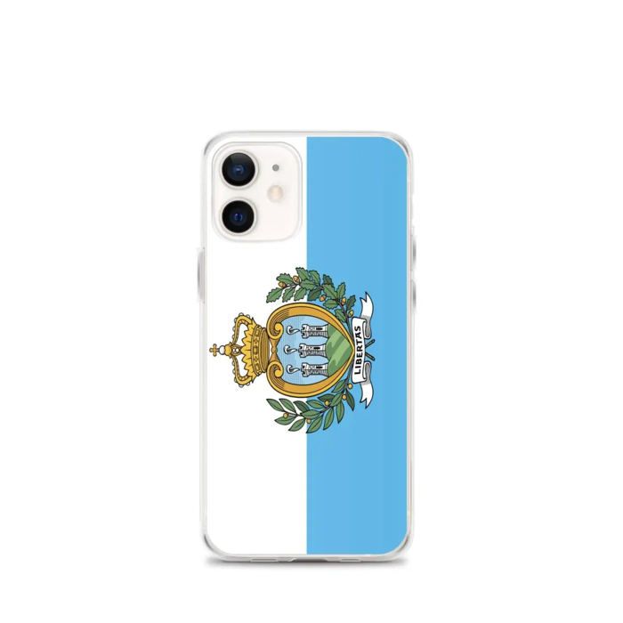 Coque Téléphone – Drapeau Saint-Marin – Compatible iPhone 12 mini – Étui Souple – Résistant et Antichoc - Silicone - Pixelforma