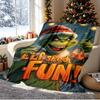 The Grinch Pattern Blanket for Home Decoration, Bed, Sofa, Car Travel, Camping, Suitable for All Seasons, Birthday Christmas Gift