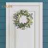 19,7-дюймовый искусственный венок из эвкалипта, венок из искусственной зелени с ягодами, венок из листьев эвкалипта для входной двери, для внутреннего и наружного праздничного декора
