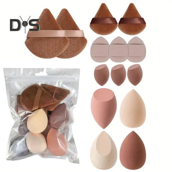 14 шт./компл. набор спонжей для макияжа с пудрой без латекса, растушевка жидкой пудры, нанесение крема, косметический спонж, блендер, женские инструменты для макияжа