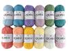 QKHEE Cotton Medium and for and Plush Toys Yarn, Thin, 12-Color Set, Approx. 50g/180m Ball, Crocheting, Knitting, Weaving, (Spring)