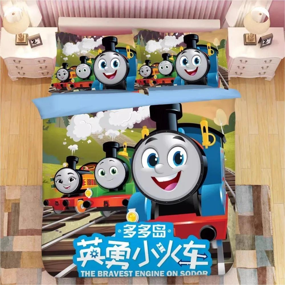 3D Cute T-Thomas Bedding Set Duvet Cover Pillowcase for Boys Teenager Children Bedroom Decoration Single/Double/Queen Size Gift