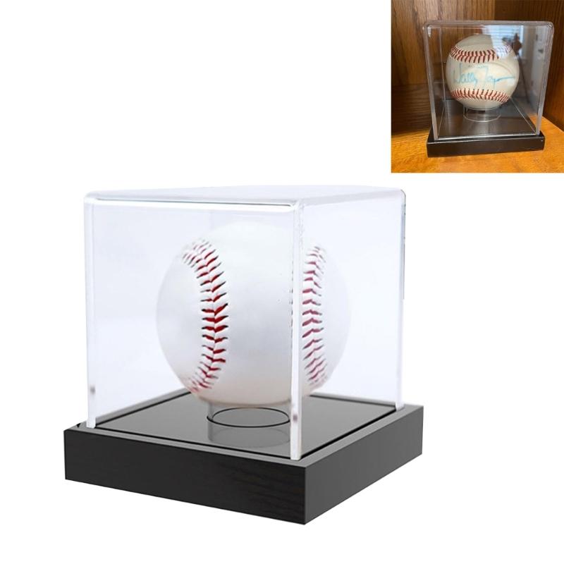 Прозрачный акриловый держатель для бейсбольного мяча, гольфа, тенниса, бильярда, коробка для хранения и демонстрации спортивных предметов с автографами