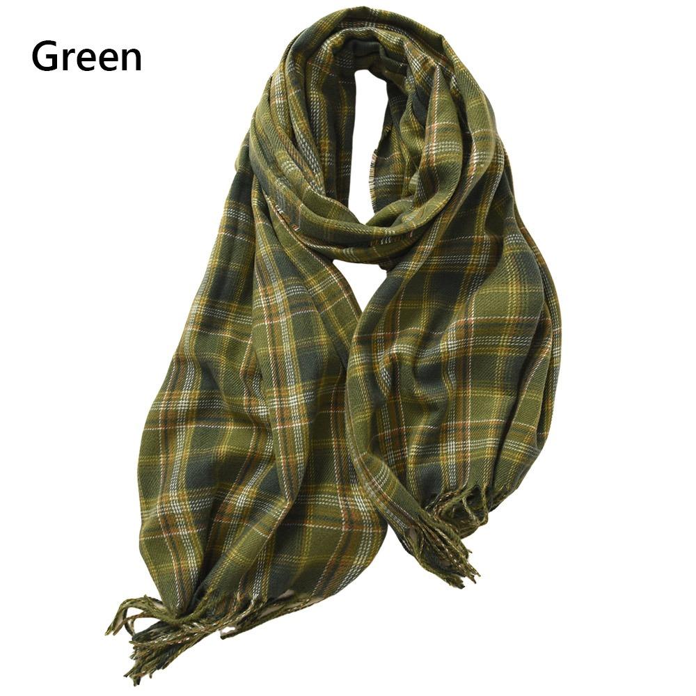 180*68cm Imitation Cashmere Scarf Vintage Plaid Printed Mujer Foulard Blanket Autumn Winter Warm