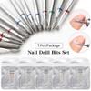 7pcs Diamond Nail Drill Bit Rotary Electric Milling Cutters For Pedicure Manicure Files Cuticle Burr Tools Accessories
