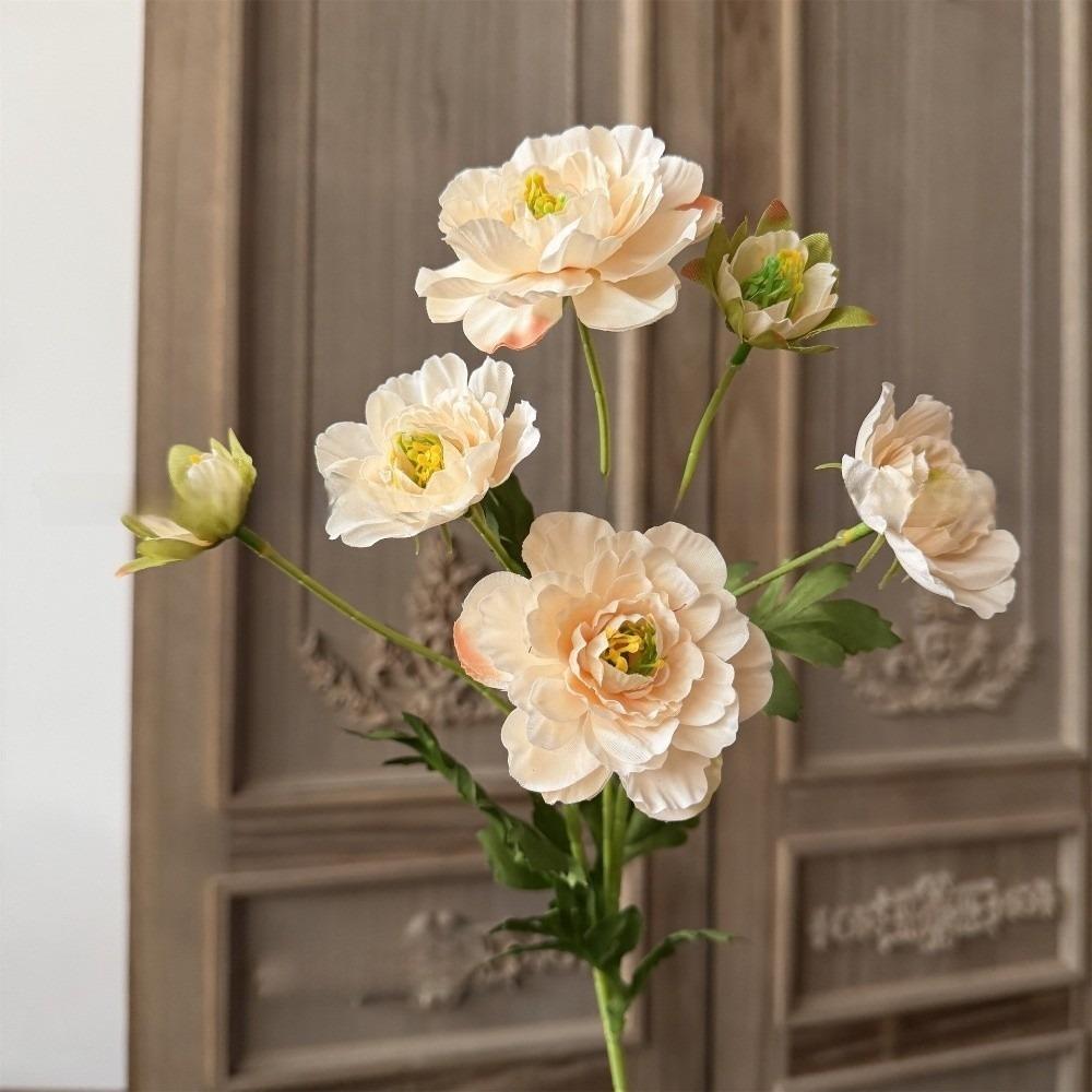 6 Heads Fake Flower with Buds Artificial Faux Plants Peony Artificial Flower Wedding Decoration