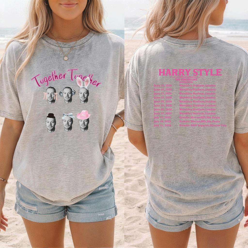 Harry Styles Together Tour Tshirt Unisexs and Womens Summer Cotton Clothing Fashion Oversize Shortsleeved Tshirt Unisex