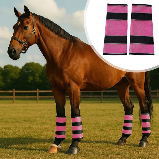 2Pcs Horse Fly Boots Mesh Horse Leg Protectors Universal Horse Leg Wraps Fly
