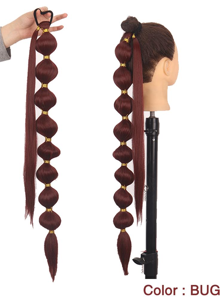 MISSQUEEN Синтетический пузырьковый хвост с эластичной завязкой, длинная обертка вокруг хвоста, наращивание фонариков, 75 см, темно-красный хвост для женщин, косплей