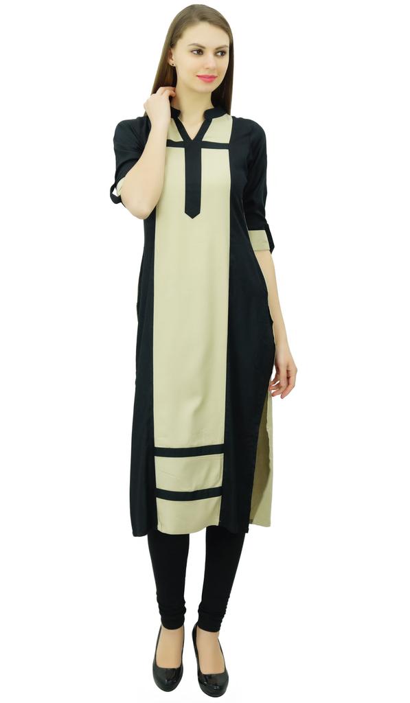 Phagun Женская вискозная прямая панельная курта повседневная летняя туника блузка