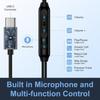 Проводные наушники USB C для Samsung Galaxy S25/S24 FE/A15/A16/A17, Наушники-вкладыши со встроенным микрофоном и регулятором громкости для iPhone 17/16 Pro Max/16