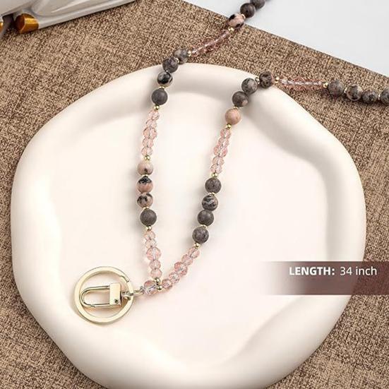 Натуральный камень искусственный кристалл держатель для карт регулируемый ID шнурок женский ручной работы бисер