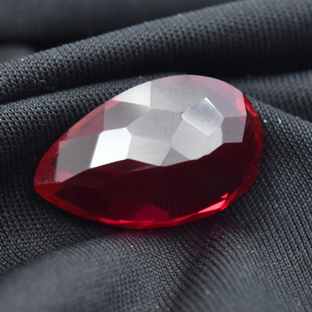 Ring Size 21.40 Carat Natural Red Ruby Pear Cut Loose Gemstone