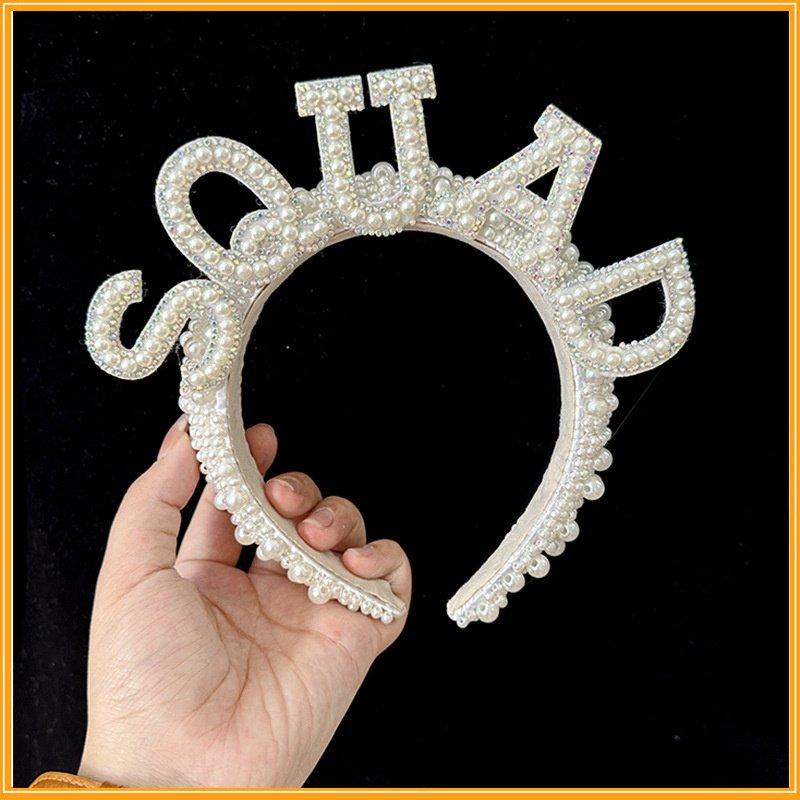 European American Beaded Bridal Vintage Pearl Hair Party Headband Accessories Handmade Bride Pearl Headband