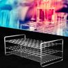 18.5mm 50 Holes Stainless Steel Wire Test Tube Holder Square Hole Test Tube Rack  Sample Storage