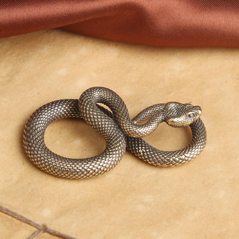Винтажный медный орнамент в виде змеи, украшения, чайные фигурки животных, миниатюры, аксессуары для домашнего декора для гостиной
