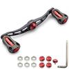 HEIGHTEN Reel Handle with 22mm Knob for and Abu Fan Series Baitcasting Reels 115/88mm Shimano, Daiwa, (Black & Red, 115mm) (861)