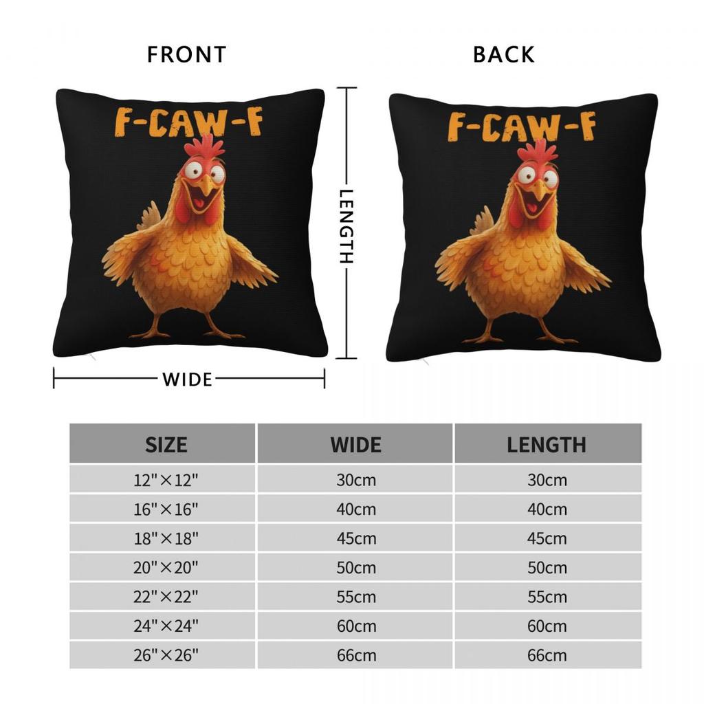 F-Caw-F Chicken Funny Humor Rooster Pillow Cover Vintage Pillow Case For Sofa Home Decoration Cushion Cover Pillowcases Gift