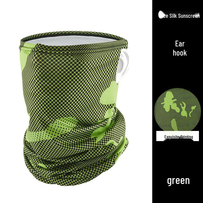 Мужской летний защитный бафф из ледяного шелка для лица и шеи - Уличная мотоциклетная и велосипедная солнцезащитная маска