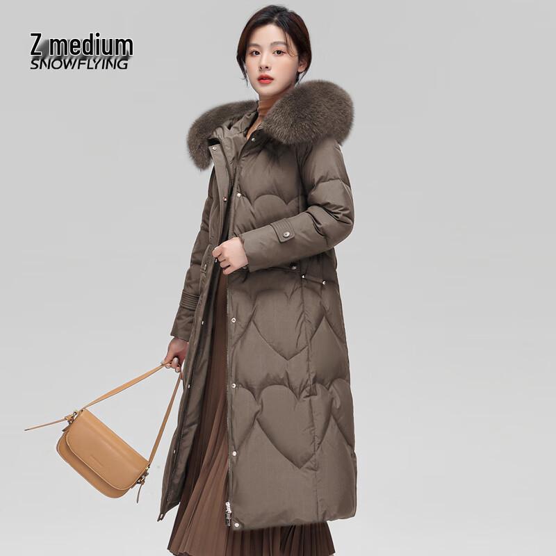 Xue Zhong Fei Women's Long Fox Fur Hooded Down Jacket