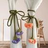 Adjustable Flowers Curtain Straps Decorative Carnation Curtain Tie Rope Curtain Buckle  Bedroom