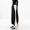 Sweatpants Women Pants Patchwork Loose Elastic Waist Wide Leg Pants Casual Streetwear Black Y2k Trousers
