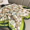 70cm Women Square Silk Scarf Flower Print Small Neckerchief Female Shawl Headscarf Foulard Bandana  Accessories Wap Hijab