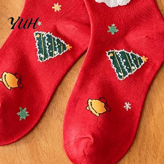Winter Warmth Accessories Christmas Socks for Men And Women, Soft Combed Cotton Parent Child Outfits Crew Socks, Novelty Colorful Footwear Holiday