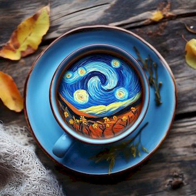 New Full Square&Round Diamond Painting Coffee 5d DIY Diamond Embroidery Starry Sky Scenery Decoration Home Art Kit