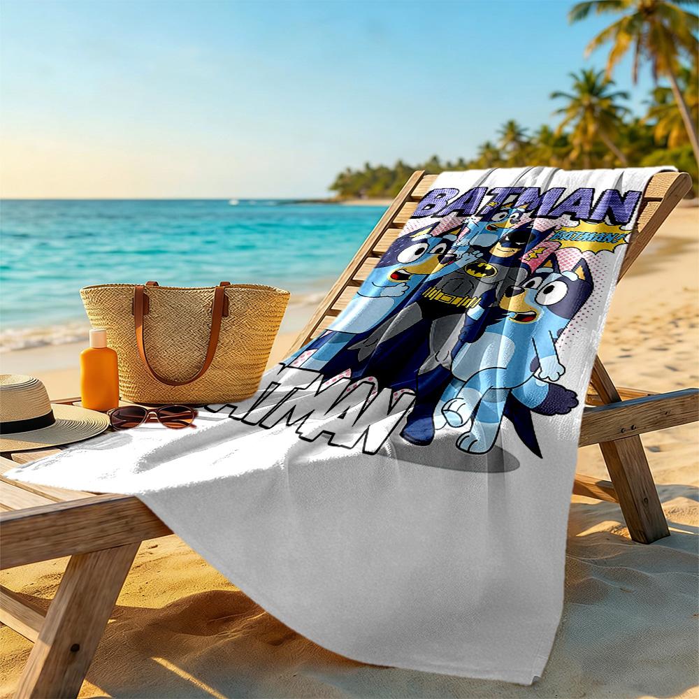 Bluey Beach Towel High Absorbency & Quick-Dry Comfortable Lightweight Suitable for Sports, Travel, Swimming, Yoga, Bathroom, Beach, And Pool