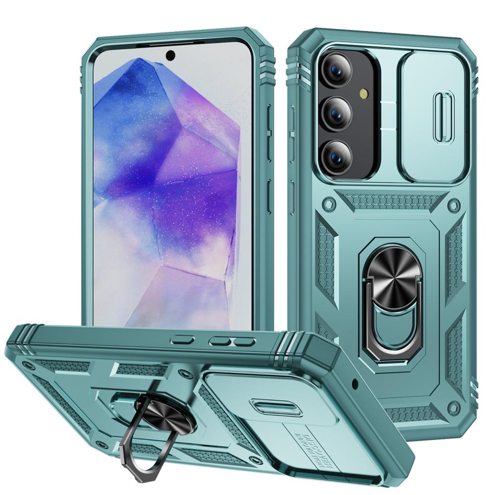 Чехол-держатель Military Armor для Samsung Galaxy S24 S23 S22 S21 Ultra Plus A55 A35 A54 A14 4G 5G Slider Camera Protective Card Card Card Cover