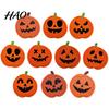 Pumpkin Shaped Kitchen Mats Halloween Cotton Rope Coaster, Handwoven Placemat with Funny Face, Iron Woven Table Protectors Craft Mat for Mug
