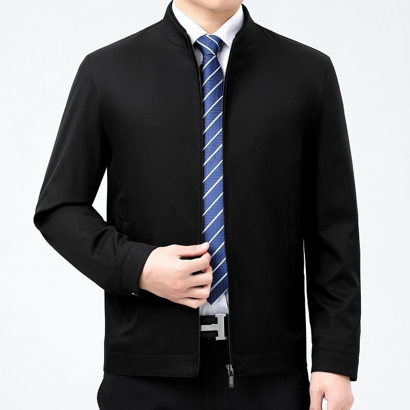 Куртка Мужская куртка Новая весна и осень воротник-стойка Деловой повседневный пиджак для папы среднего возраста Верх