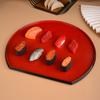 Melamine Tray Catering Network Red High Appearance Level Japanese Tray Delicate Red Edge Half Moon Sushi Plate Commercial