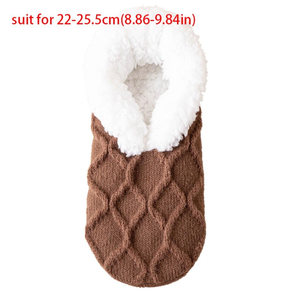 Solid Coral Fleece Socks Non-slip Cotton Socks-Short New Floor Socks  Autumn Winter