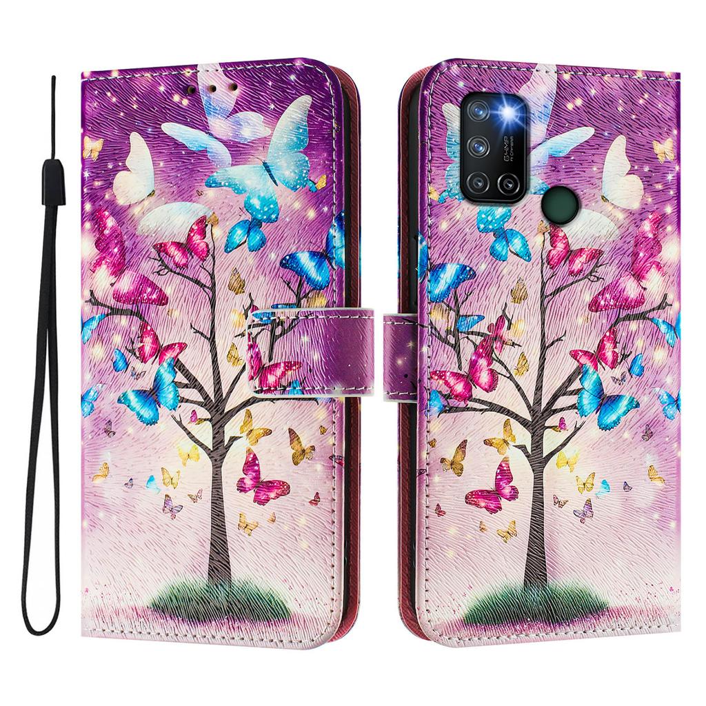 Butterfly Tree Luxury Painted Leather Case Wallet Book Style Cover for Oppo A72/A52/A92 4G,A36 4G,Reno 8/9,Realme 8/9/10/11/12...