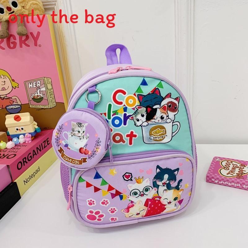 With Childrens Backpack Cartoon Cat And Airplane Print Design For Daily Use