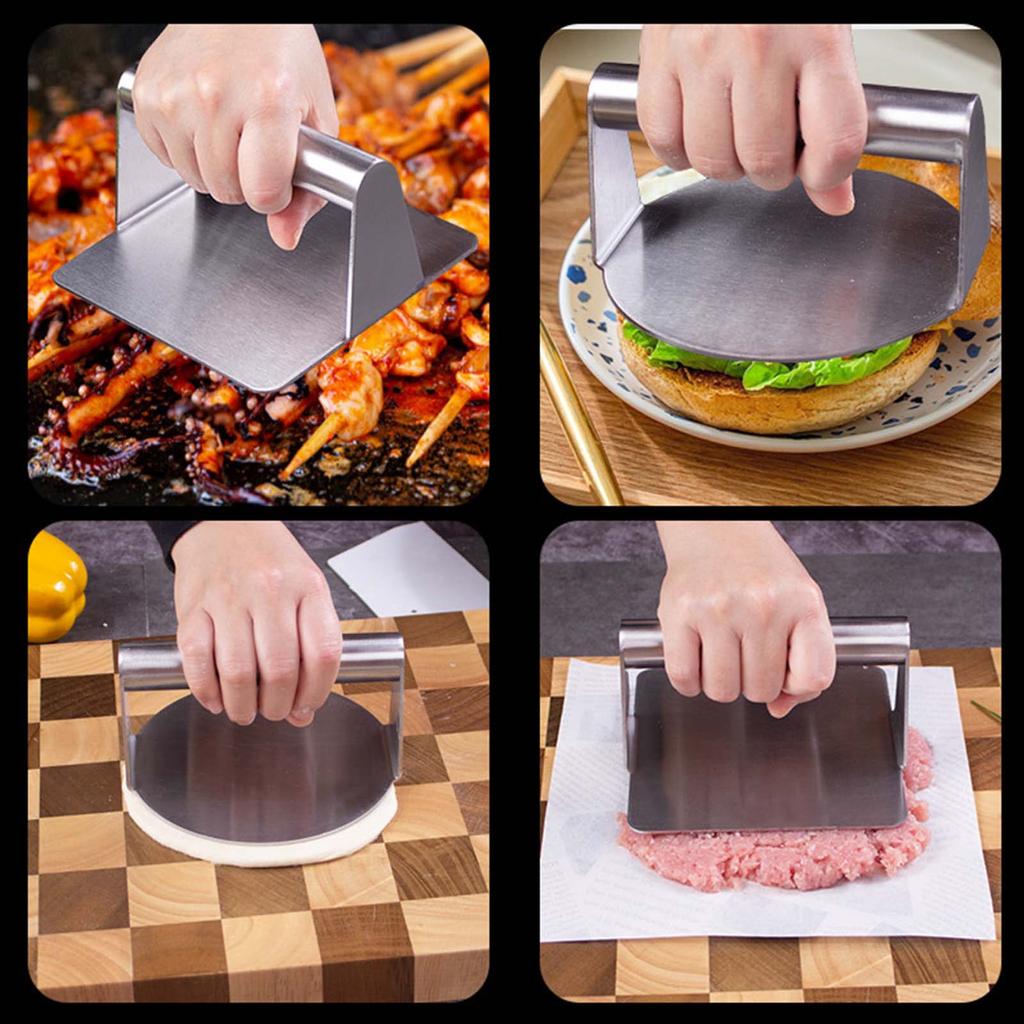 Пресс для гамбургеров из нержавеющей стали с антипригарным покрытием для мяса, говядины, пресс для бургеров, устройство для приготовления котлет, устройство для приготовления гамбургеров, кухонные принадлежности для вечеринок