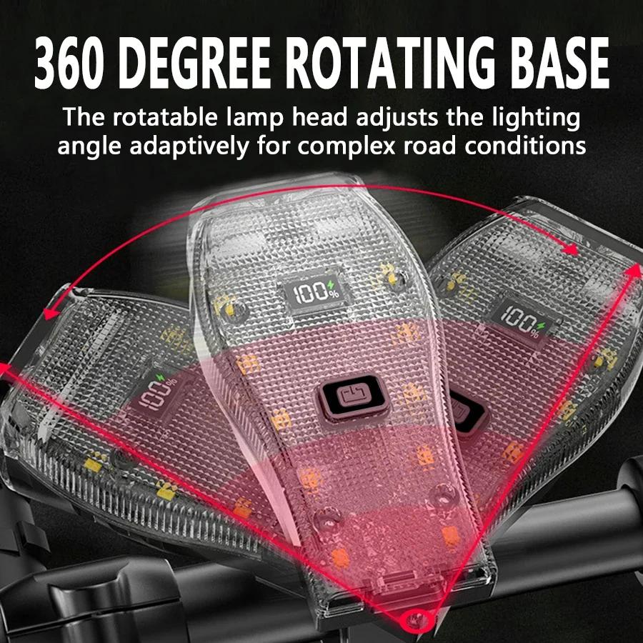 USB Rechargeable Bike Lights Set Front Light with Taillight Easy To Install 3 Modes Bicycle Accessories for the MTB Bicycle