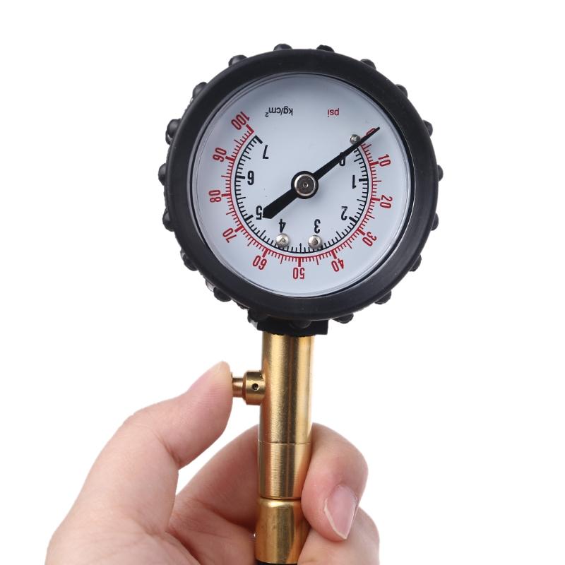 Accurate Rubber Hose Tire Pressure Gauge Dial Type Pressure Instrument Fit for Car Bicycle Motorcycle Truck Tires