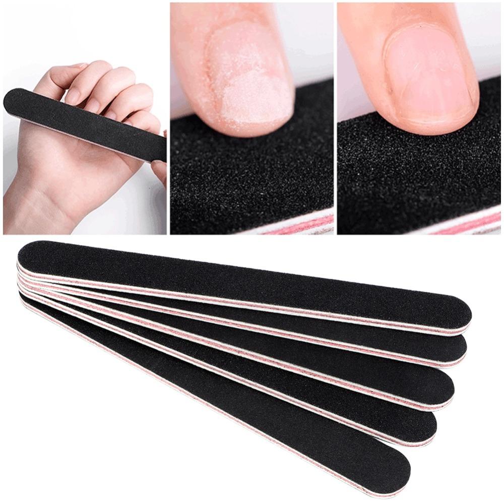 5Pcs EVA, sanding paper Black Sand Nail Buffing Strip False Nail Edge Trimming and Smoothing