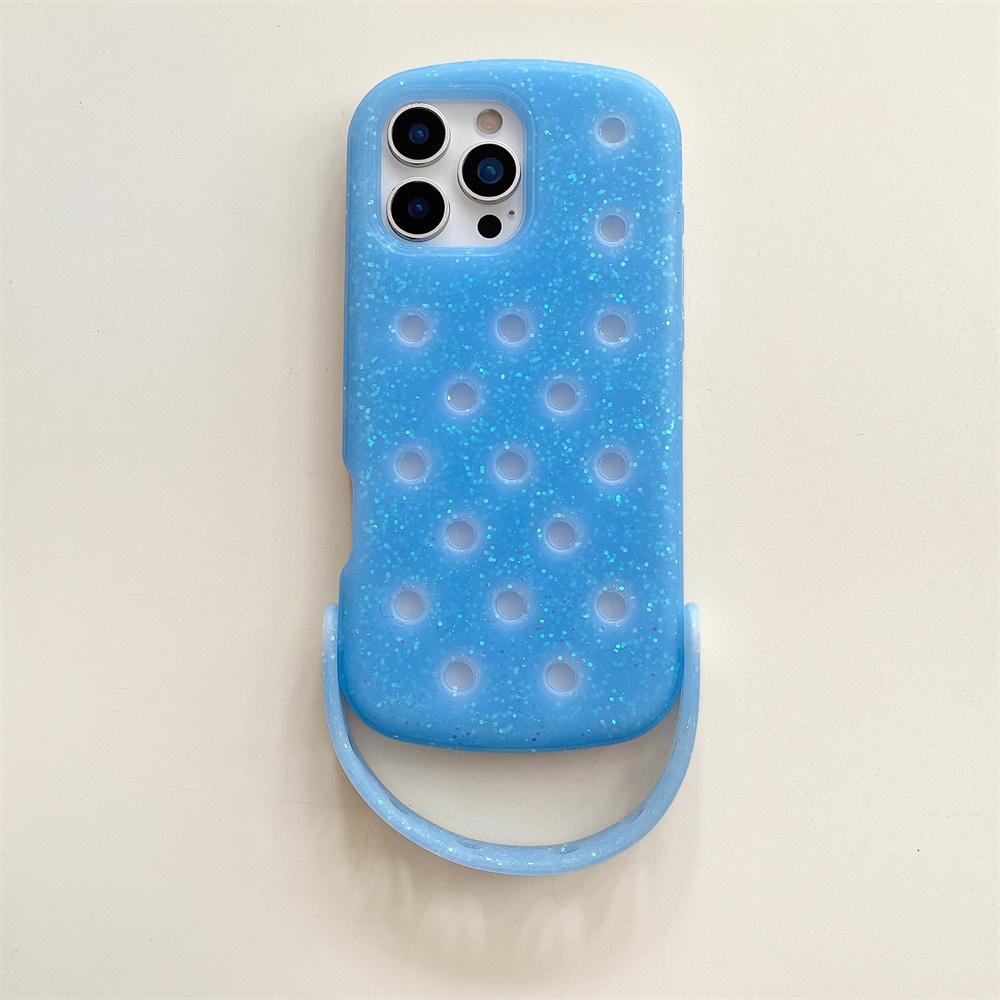 Для Crocs Подвески DIY Держатель для браслета Чехол для телефона Для iPhone 17 16 15 14 Pro Max Air 13 Однотонный Мягкий Силиконовый Задний Чехол