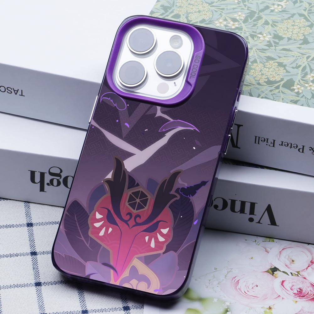 Game GI Kujou Sara Mobile Phone Case for iPhone 17 16 15 14 13 12 11 X XR XS 8 7 Air Pro Max Plus Purple Translucent Cover