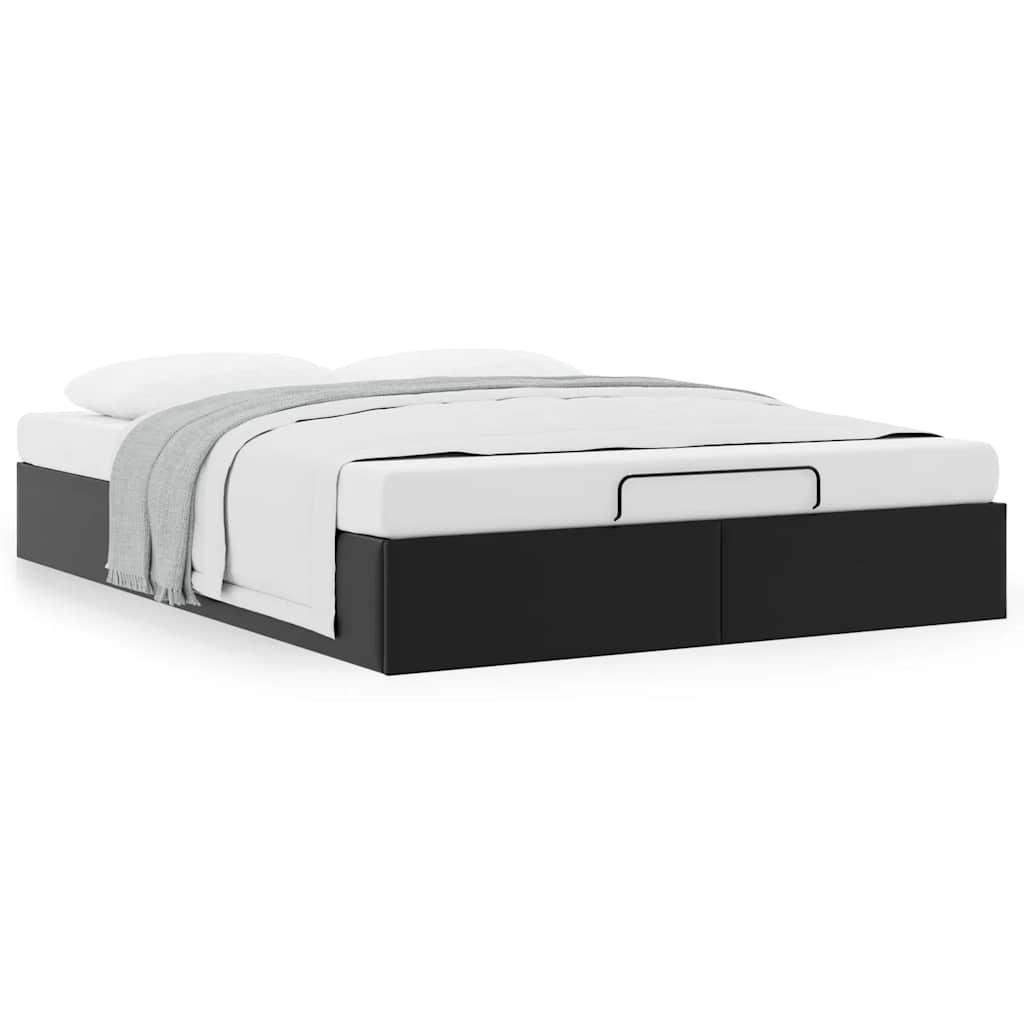 Ottoman Bed without Mattress Black 140 x 200 cm Artificial Leather