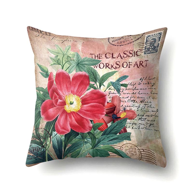 Полиэстеровая наволочка Автомобильная декорация Наволочка с ретро-принтом Чехол для поясничной подушки Чехол для подушки-башни Прикроватный чехол для подушки