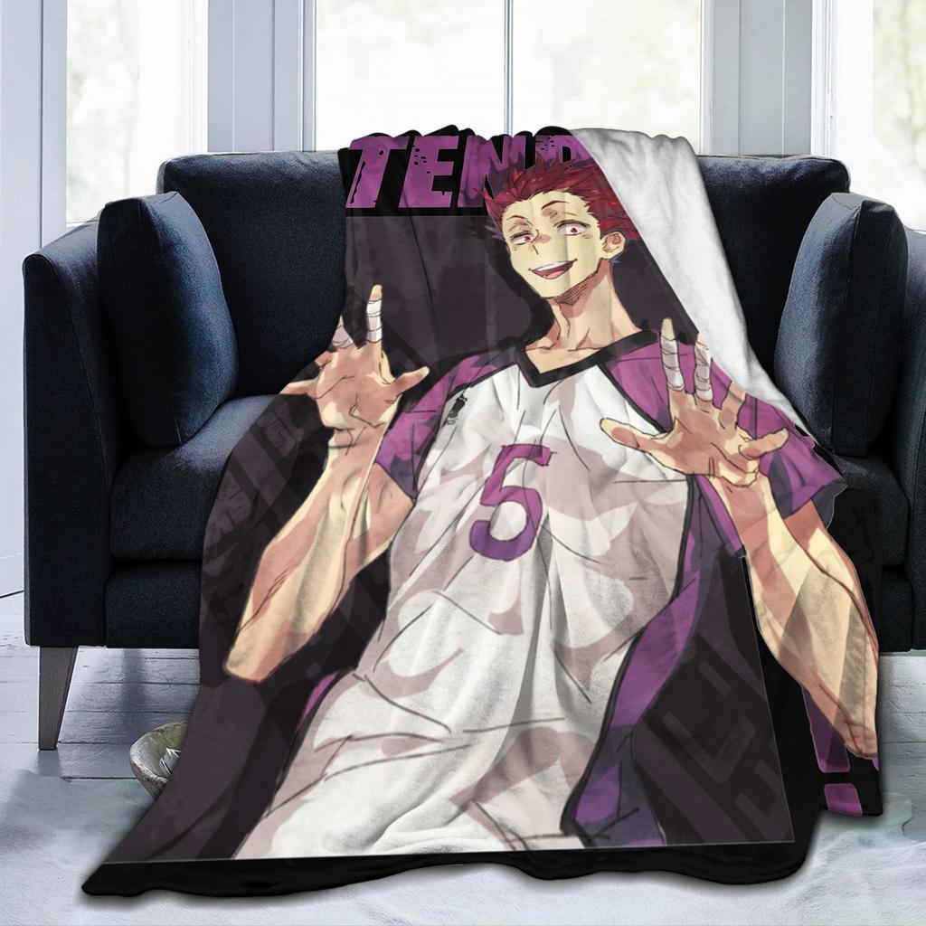 Пледы Haikyuu Тендо Флис С принтом Хинаты Карасуно Волейбол Кагеямы Пледы-броски для постельного белья Уличные Плюшевое Тонкое одеяло