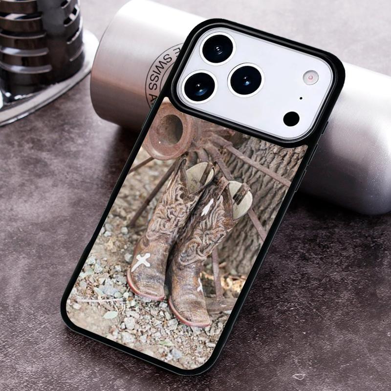 Ковбойские Сапоги Ковбойка Шпоры Шляпа Чехол Для Телефона Для iPhone 17 16 15 14 13 12 11 Pro Max Plus 17Air Мягкий Силиконовый Чехол
