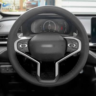 Мягкий перфорированный чехол из микрофибры для салона автомобиля Haval Jolion 2022, отделка рулевого колеса, черный цвет